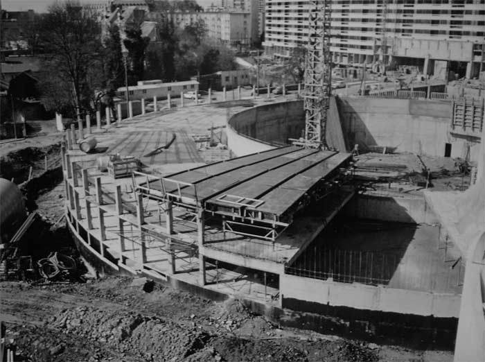 Photo de la construction des Horizons et du parking